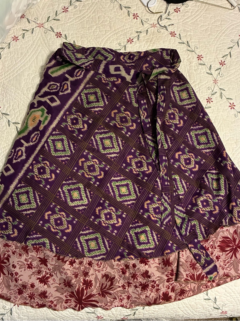 Bohemian Purple Patterned Wrap Skirt (Halter and Shawl options too)